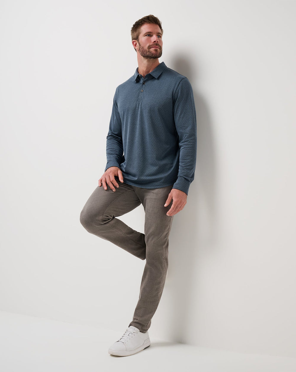 TravisMathew | Handsome Town Long Sleeve Polo