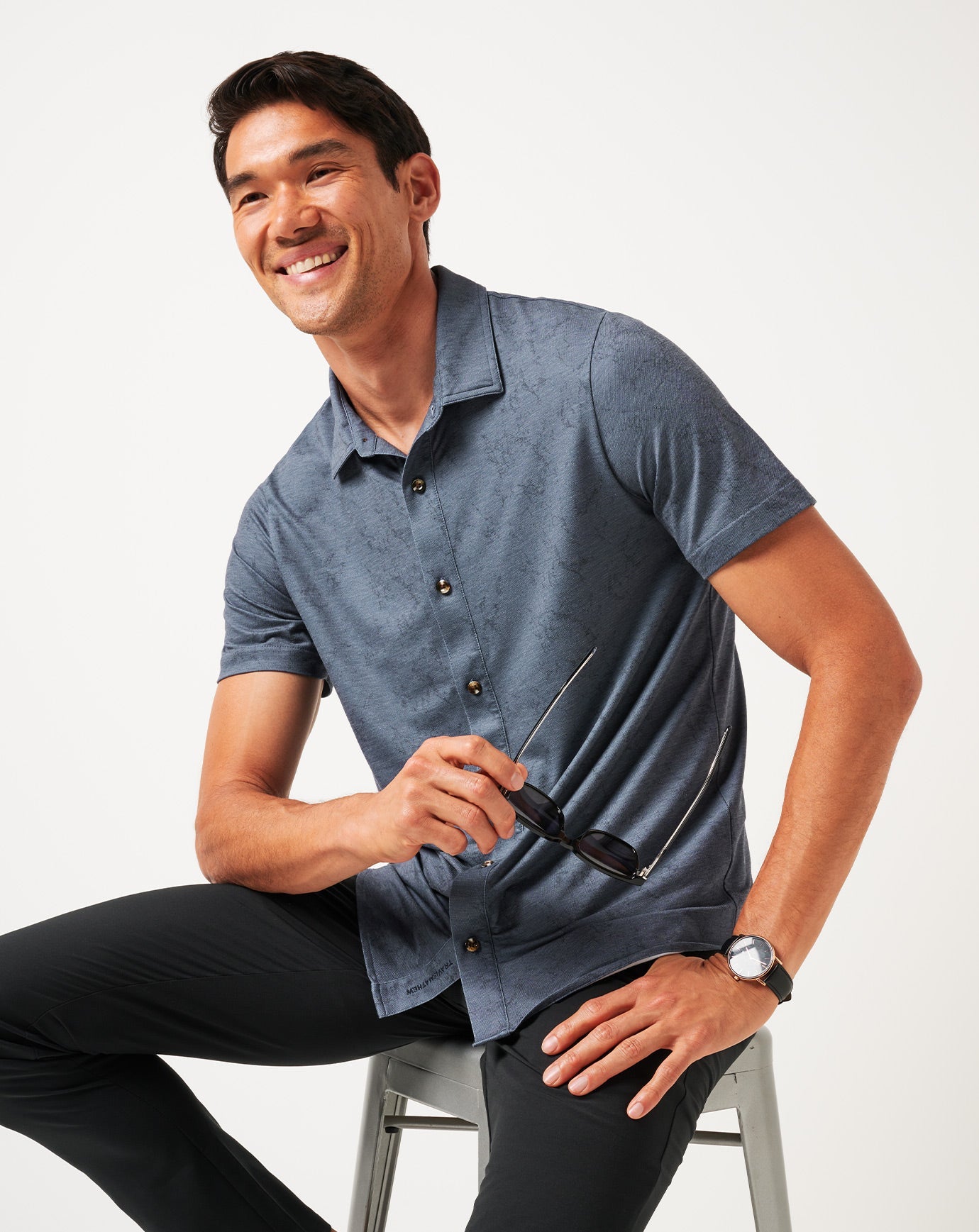 Travis Mathew Discount Knit Featherweight Tides Button-Up Men