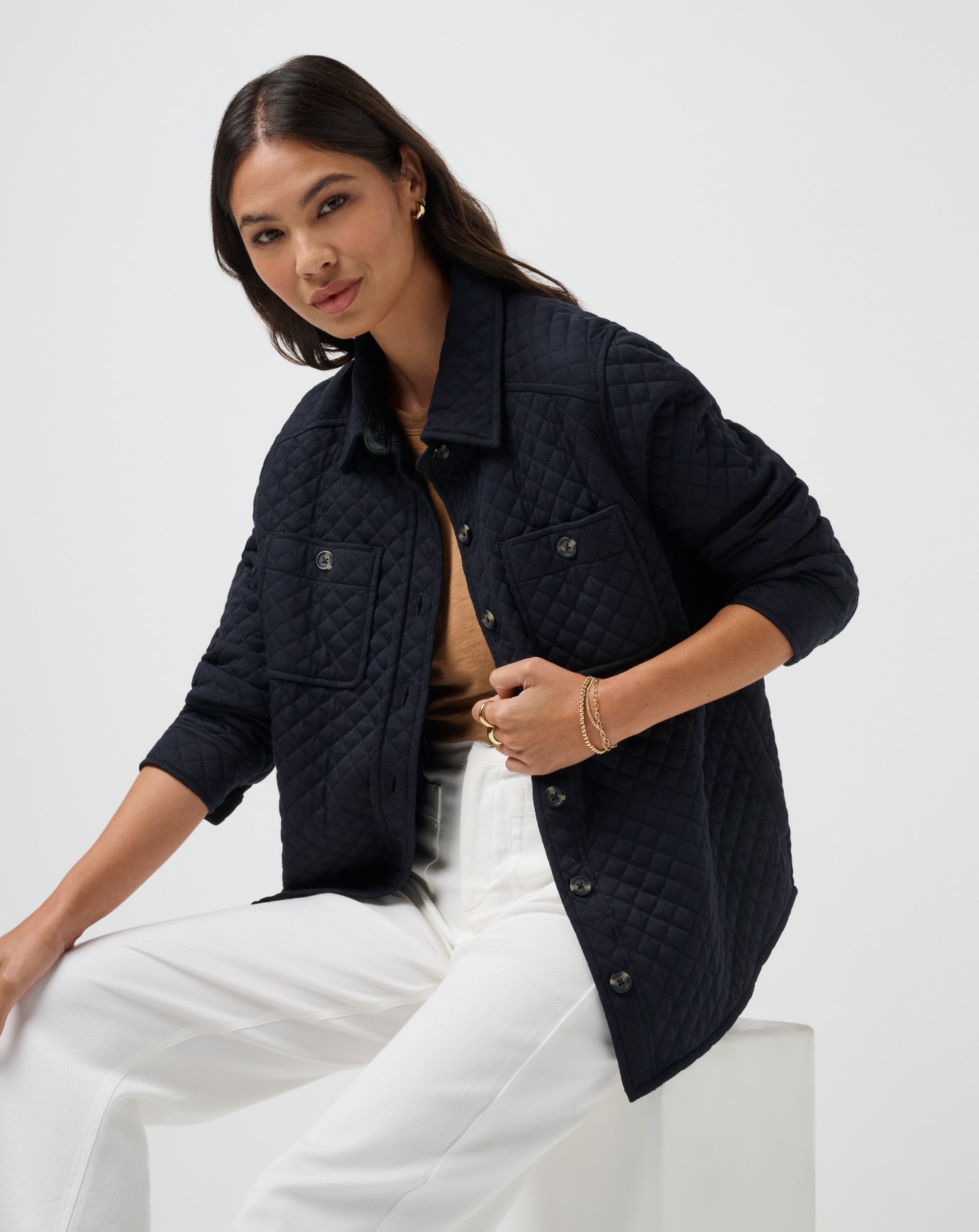 TravisMathew | Diamond Quilted Shacket