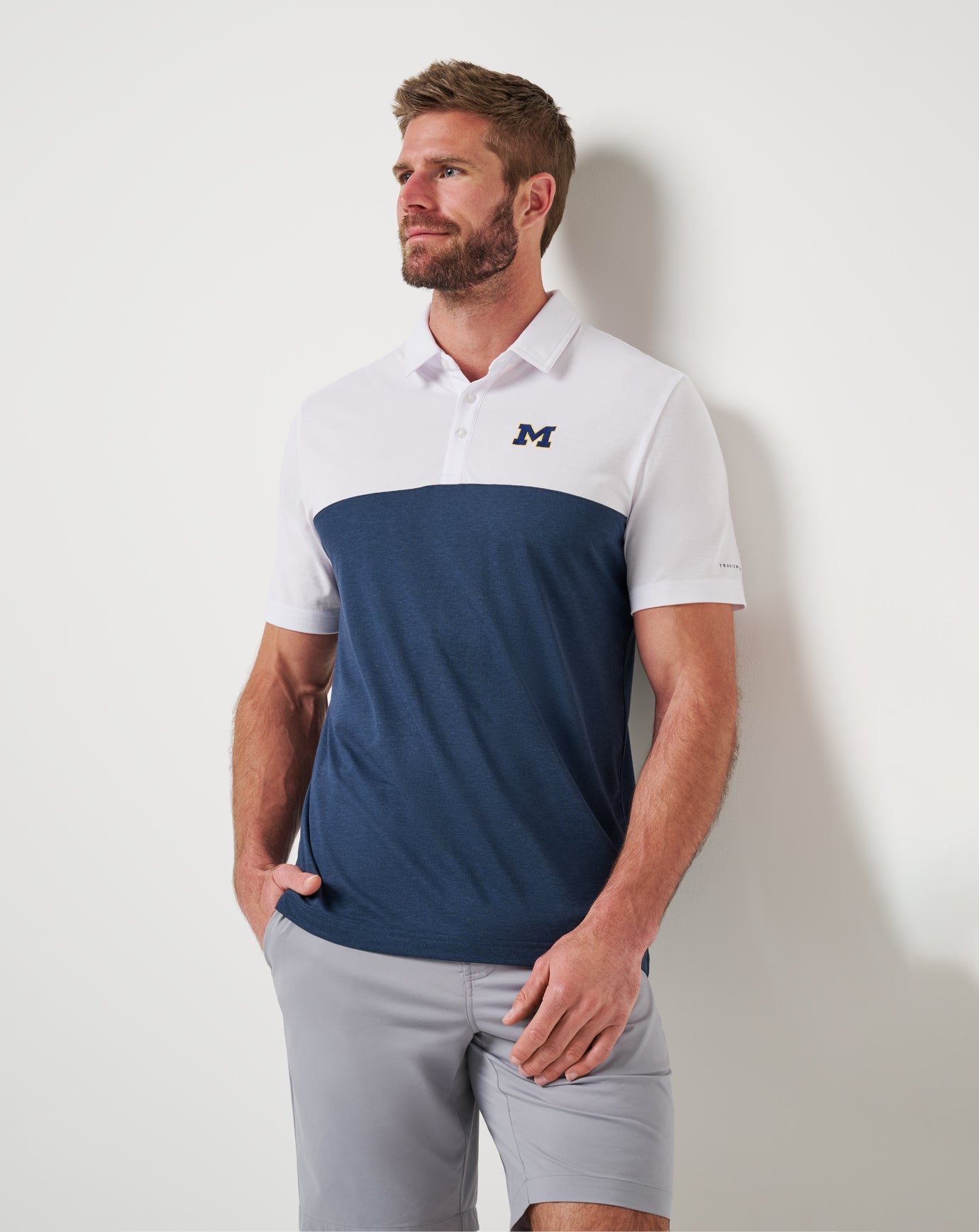 Travis Mathew US Michigan Drop Back Polo Game Day|New
