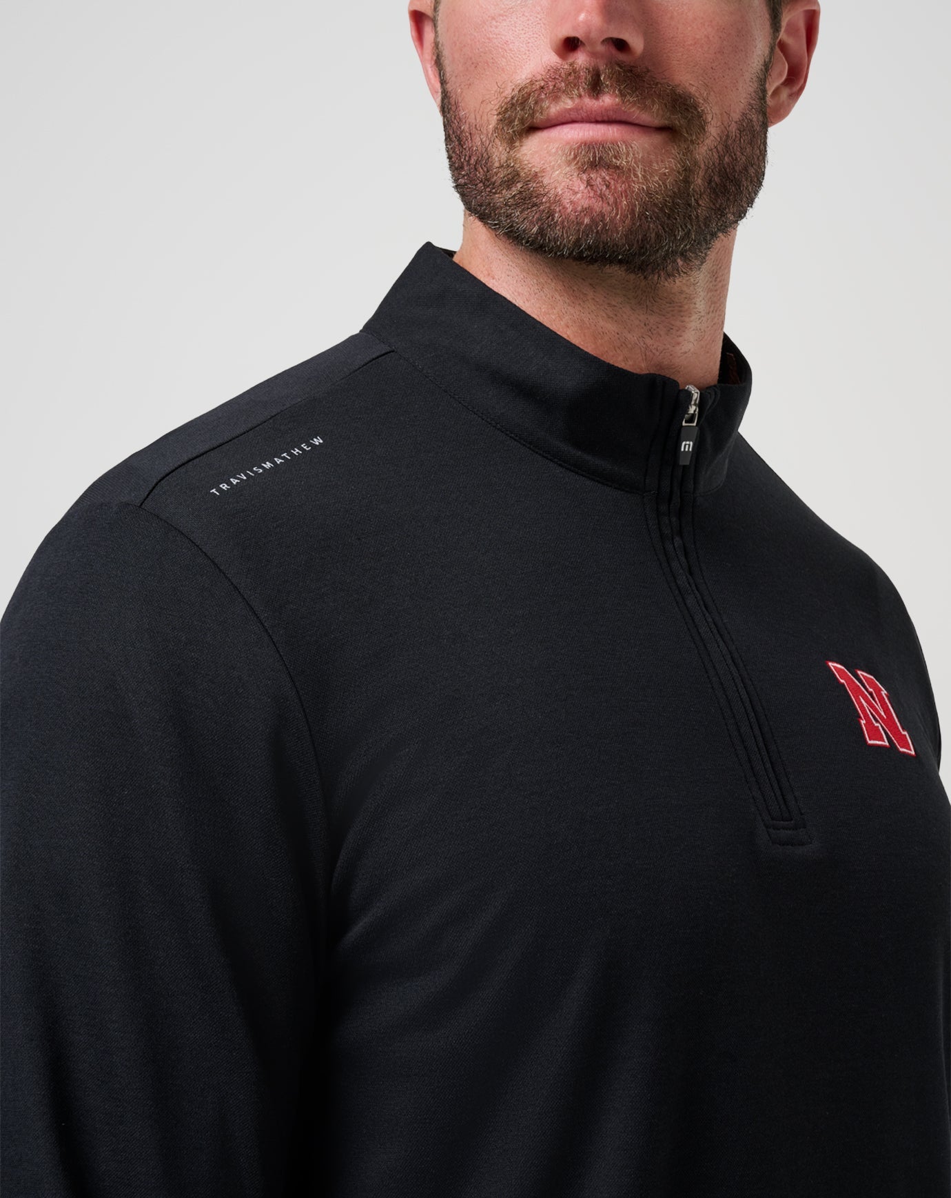 Travis Mathew Discount Nebraska Time To Tailgate Quarter Zip Game Day|New